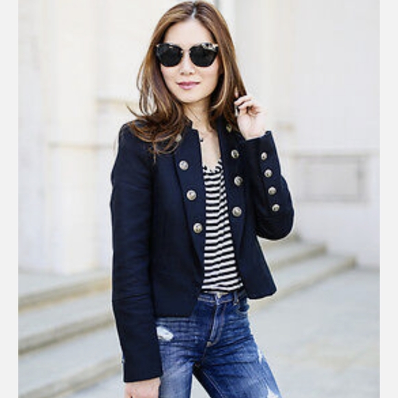 Zara Jackets & Blazers - NWT ZARA BLACK BUTTONED SHORT ARMY JACKET MILITARY COAT BLAZER LARGE